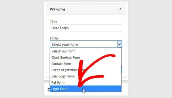 انتخاب فرم ورود به سایت